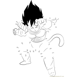 vegeta in dragon ball dot to dot printable worksheet connect the dots