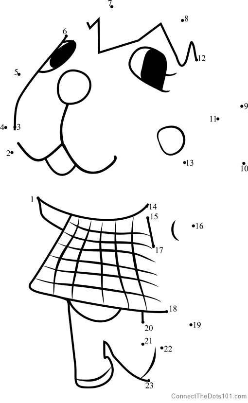 Megumi Animal Crossing Dot To Dot Printable Worksheet Connect The Dots