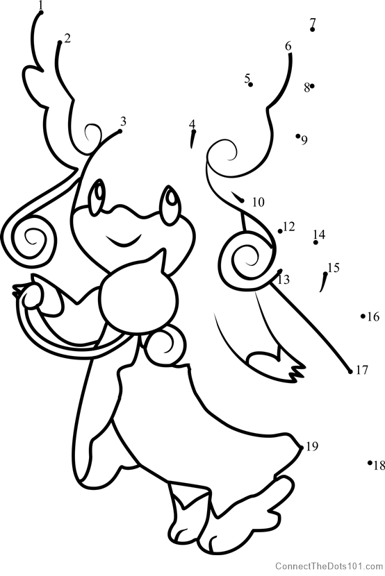 Pokemon Mega Audino Dot To Dot Printable Worksheet Connect The Dots