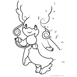 Pokemon Mega Banette dot to dot printable worksheet - Connect The Dots