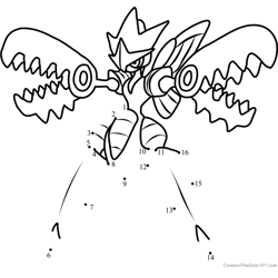 Pokemon Mega Banette dot to dot printable worksheet - Connect The Dots