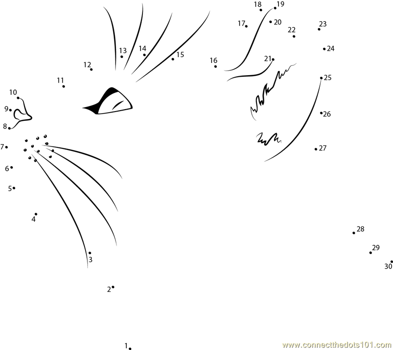 Connect the Dots Italy Cat (Animals > Cat) - dot to dots for kids