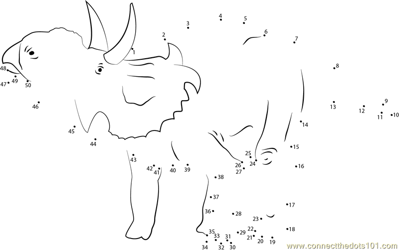 Connect the Dots Albertaceratops (Dinosaurs > Ceratopsian) - dot to ...