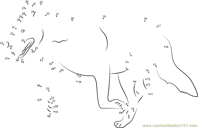 Wolf Connect The Dots Worksheets Hard Sketch Coloring Page